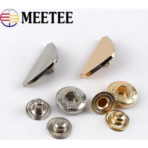 Meetee 10Set Fashion Metal Snap Buttons Down Coat Decorative Sewing Botones Outerwear Overcoat Fasteners Press Stud Buckle KY647