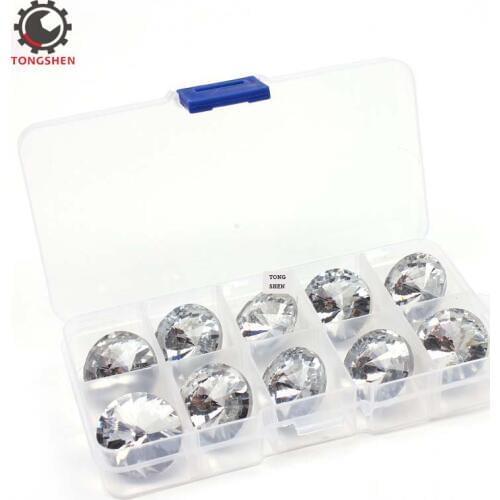 10Pcs 25mm Crystal Upholstery Buttons Rhinestone Crystal Buttons Sewing Sofa DIY Diamond Upholstery Headboard Buttons Accessory