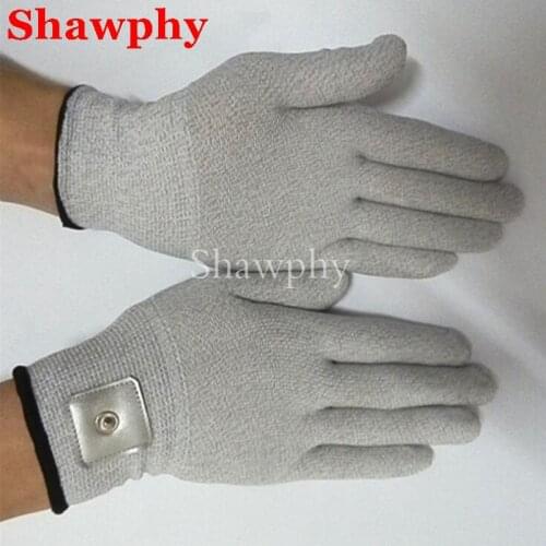 10 pcs / 5 pair Electrical Shock conductive Massage electrode gloves for TENS EMS therapy Hand Massager machine SPA beauty