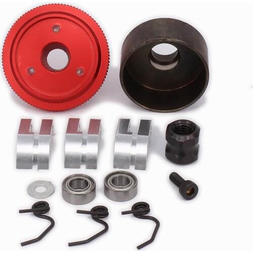 14T Gear Bearing Clutch Shoes Springs Cone&Engine Nut Flywheel Assembly For 1/8