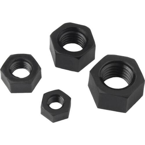 200pcs Metric Threaded M8 Black Nylon Hex Nut Hexagon Plastic Nuts NL66