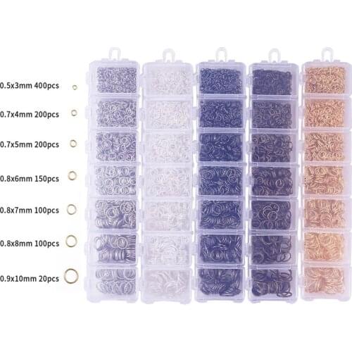 3/4/5/6/7/8/10mm 1170 Pcs Alloy Open Jump Rings Mixed Split Rings For DIY Jewelry Making Findings Accessories