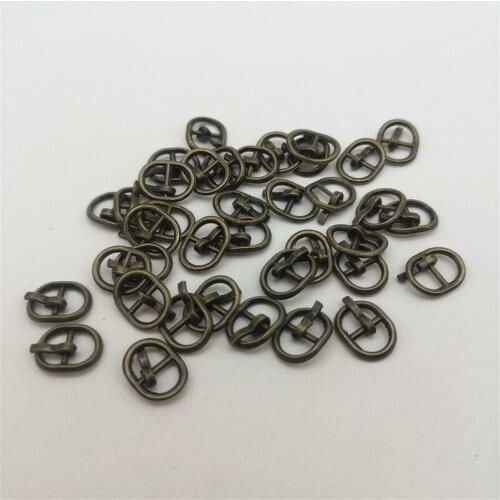 50pcs 8x10mm Metal Mini Dolls Oval Belt Adjustable Buckles Sewing DIY Patchwork Clothes Accessories 4 Colors