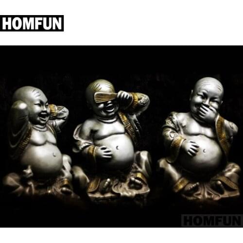 HOMFUN Full Square/Round Drill 5D DIY Diamond Painting "Laugh Maitreya" Embroidery Cross Stitch 5D Home Decor Gift A01108