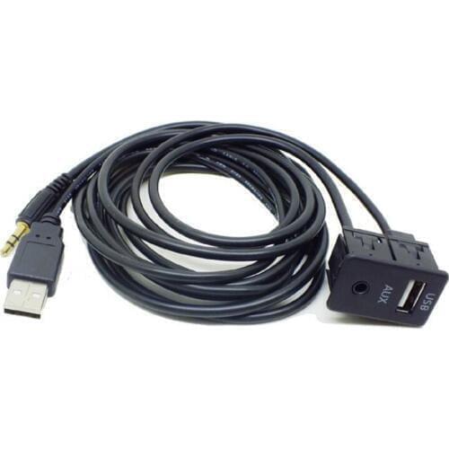 Car AUX USB Male Dash Flush Mount Mounting Adapter Suitable for Toyota Avensis RAV4 Auris Corolla Venza Yaris