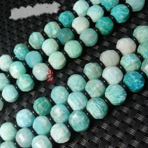 9x11mm Natural Blue Amazonite Stone Beads Rondelle Faceted DIY Loose Beads For Jewelry Making beads Accessories 38cm Women Gift