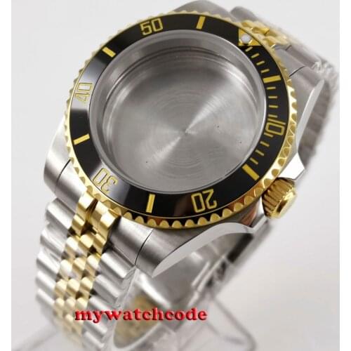 40mm luxury Gold Coated Watch Case and luxury Watch Jubilee Band Fit ETA 2836 MIYOTA Automatic Movement