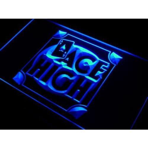 I913 ACE HIGH Poker Room Decor Neon Light Light Signs On/Off Switch 20+ Colors 5 Sizes