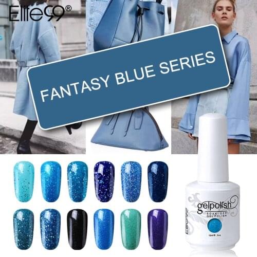 Elite99 15ml Fantasy Blue Series UV Gel Polish Soak Off Nail Gelpolish Long Lasting Glitter Color Gel Lacquer For DIY Nail Art