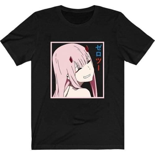 DARLING in the FRANXX T-Shirt Men Cotton T Shirt Anime Zero Two 02 Clothes Anime Tops Tees