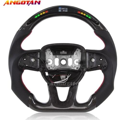 Steering Wheel Fit For Dodge Muscle car 100% Carbon Fiber Perforated Leather Steering Wheel