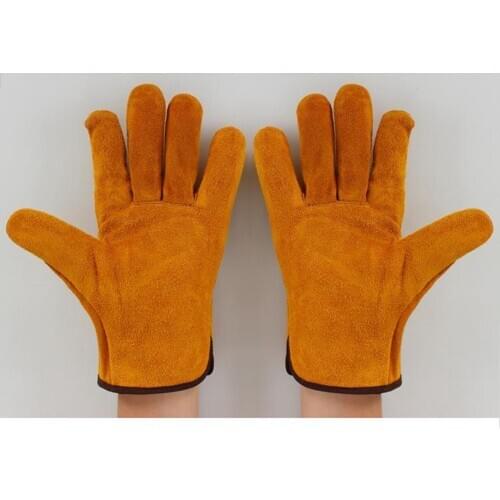 1 Pair Leather Working Welding Gloves Safety Protective Gloves Gardening MIG