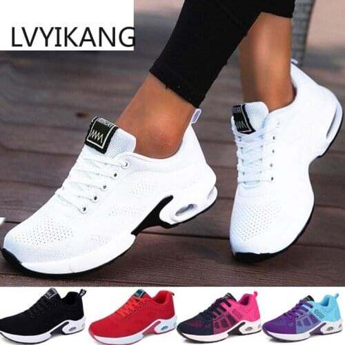 Fashion Women Sneakers Running Shoes Outdoor Sports Shoes Breathable Lightweight Comfort Running Gym Shoes Air Cushion Lace Up