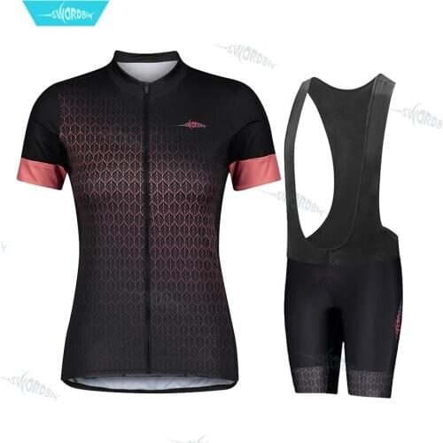 Swordbik Summer Cycling Short Sweatshirt Set Womens Bike Shirt MTBJersey Kits Cycling Clothing Bicycle Maillot Ciclismo