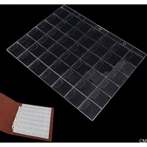 Hot 1 Sheet 42 Pockets Album for Coins Collection Book PVC Coin Holders Collection Book Coins Protection Album