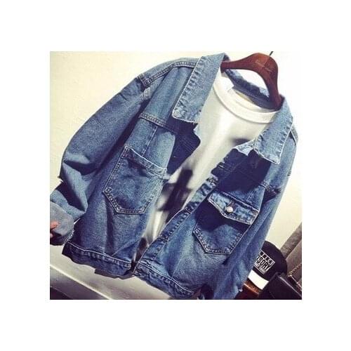 Hot Selling Fashion Spring Autumn New Denim Jacket Women Korean Version Of The Trendy Retro Wild Long Sleeve Denim Clothes