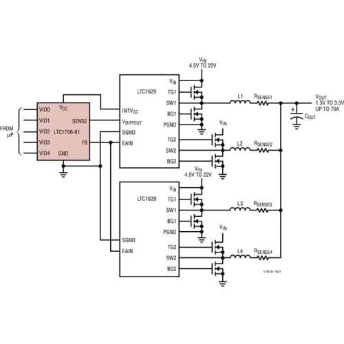 LTC1706 LTC1706EMS-81 - 5-Bit Desktop VID Voltage Programmer