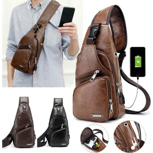 2021 Genuine Leather chest bag for men casual messenger bags fashion mens chest pack large capacity Business bags