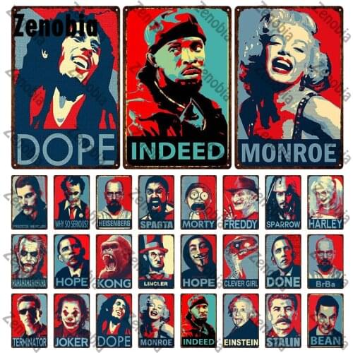 Famous Movie Star Metal Poster Vintage Tin Plaque Colorful Photoes Retro Wall Stickers Metal Sign for Bar Pub Club Cinema Decor