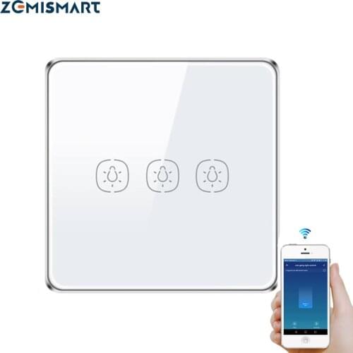 Wall Switch Work with Tuya Zigbee Hub Alexa Google Home Touch Light Switches No Neutral Wire 1 Gang 2 3 Gangs