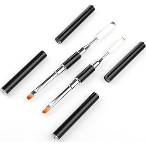 New Dual-use Pen Steel Push Manicure Light Therapy Crystal Pen Painted Crystal Carved Brush UV Gel Nails Tools