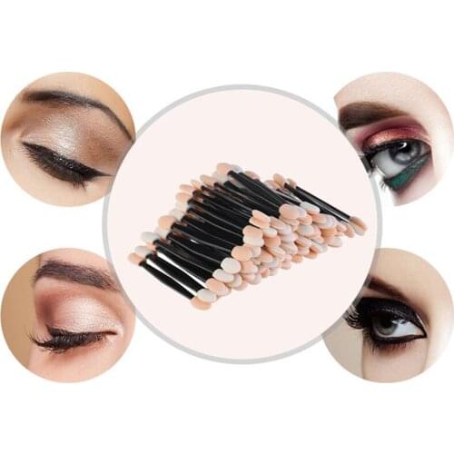 New 30/50PCS Disposable Eyeshadow Brushes Dual Sided Sponge Nylon Sets Eye Shadow Brushes Make up For Cosmetic Applicator Makeup