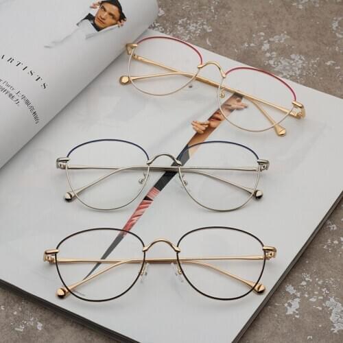 Flat Light Lens Retro Metal Can Match Myopic Glasses Frame Men Women New Artistic Styles