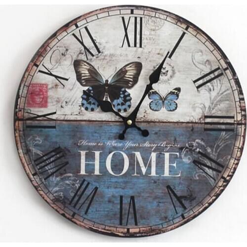 Hot Painted Butterflies Wall Clock Frameless Wall Decoration Electronic Cartoon Wall Clock Round Silent Digital Clock For Home