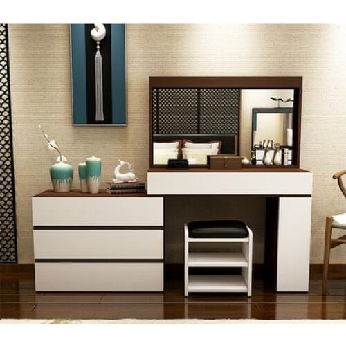 Dresser storage cabinet bedside table integrated bedroom Modern minimalist dressing table net red ins wind light luxury solid wo