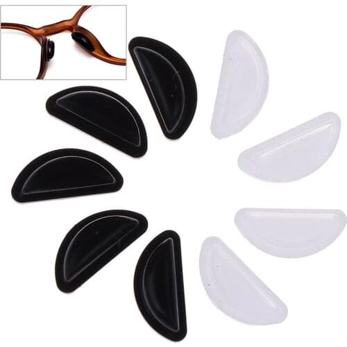 Silicone Non-slip Nose Pads Frame Glasses Flat Bridge Of Nose Unisex 10 pairs Of Half-Moon Glasses Cushions Glasses Accessories