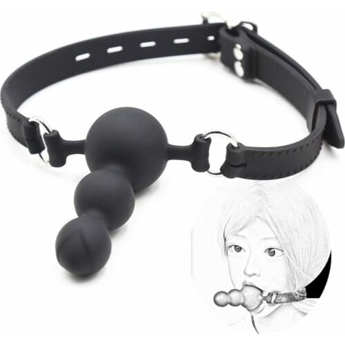 Adult Games Silicone Open Mouth Ball Bead Gag BDSM Bondage Restraint Slave Gag Ball in Mouth Sex Toys for Women Adults Products