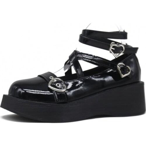 Women shoes loli sweet lolita shoes platform round head thick heel cross bandage women shoes kawaii cosplay Mary Jane shoes 2021