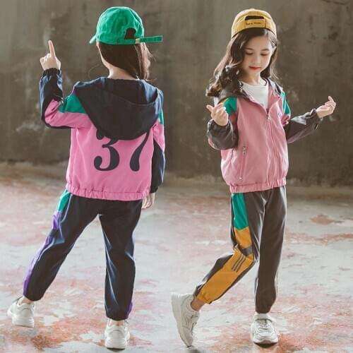 Girl Clothes Patchwork Jacket & Pants Girls Clothes Fashion Clothes For Teens 6 8 10 12 13 Year Autumn Sport Tracksuit For Girls
