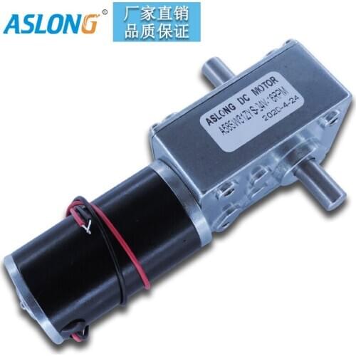 Factory supplier High Torque Dual Shaft Worm Gear Motor double shaft right angel metal gear box 12v 24v dc motor A58sw31zys
