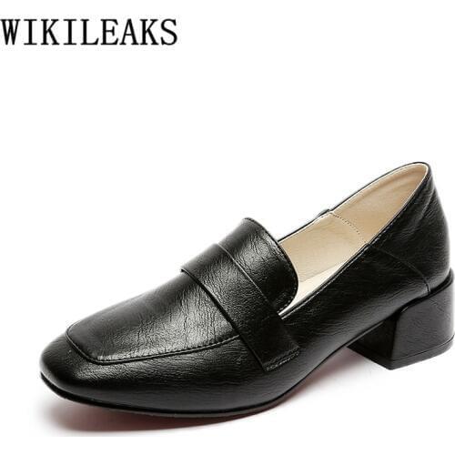 Slip on Shoes for Women Black High Heels Big Size Chunky Heels Casual Shoes Women Designer Shoes Women Zapatillas Mujer Casual