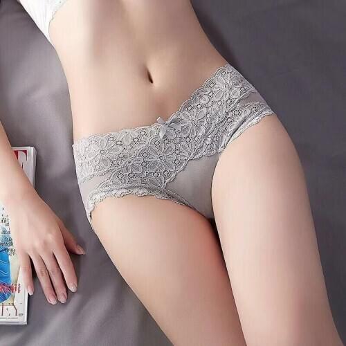 ACHEYA Sexy Sheer Lace Panties Womens Underwear Sheer Lace Briefs Knickers Soft Lace Briefs Low waist Seamless Lace Panty Pants