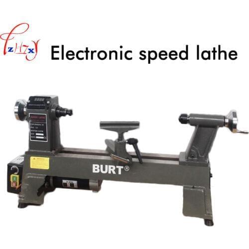 220V 550W 1PC Electronic no-pole speed regulating lathe small cast iron woodworking lathe digital display woodworking lathe