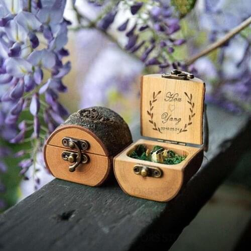 1PCS Ring Box Custom Logo Ceremony Newlyweds Wedding Marriage Surprise Party Decoration for Ring Holder