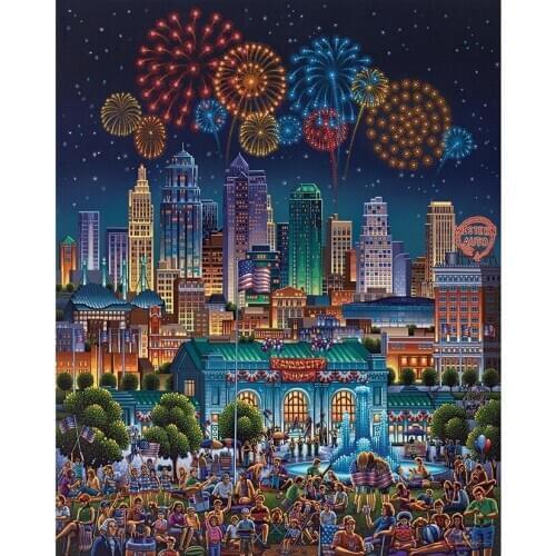 5d Diamond Painting diy Full square round cartoon Firework castle Embroidery Craft wall art gift for Home Decor FC216