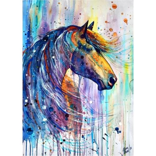 5D DIY Rhinestone Embroidery Animals Full Square/Round Diamonds Painting Horse Cross Stitch Mosaic Home Decor Art YC101