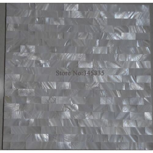 White groutless brick shell mosaic tile mother of pearl decoration background shower bathroom kitchen backsplash wall paper