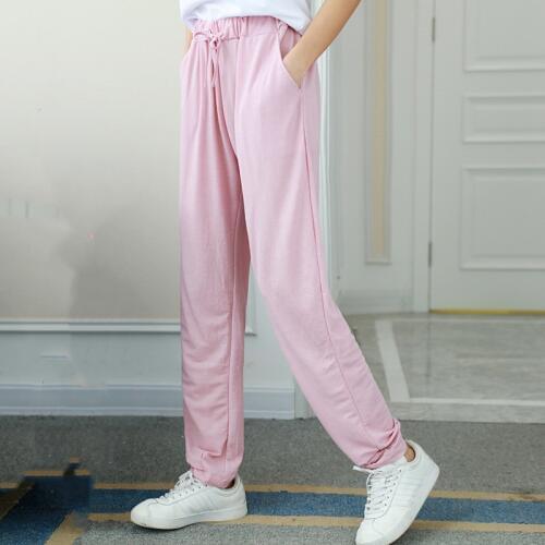 New Candy Color Summer Pants Women Lace Up Pantalon Femme Cotton Silk Linen Sweatpants Casual Harem Pants Women Ladies Trousers