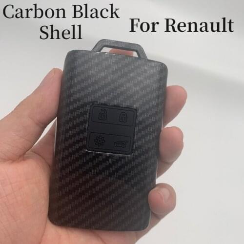 Car Key Case For Renault Koleos Kadjar Scenic Megane Sandero Espace Clio Captur Kangoo Laguna Talisman Twingo Carbon Fibe Cover