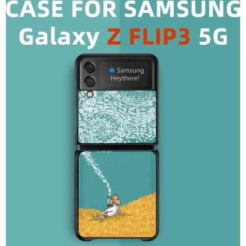 For Samsung Galaxy Z Flip3 Case, New Z Flip 3 case Leather Pattern Phone Case