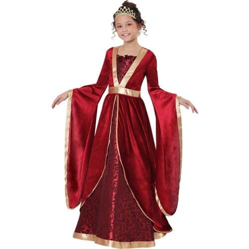 Halloween childrens day school stage play performance childrens Renaissance girl girl princess noble costume
