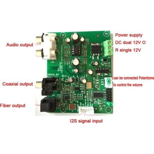 DYKB Digital turntable player ES9038Q2M I2S DSD DOP Raspberry Pi digital output / Coaxial Fiber Digital Audio DAC Decoder Board