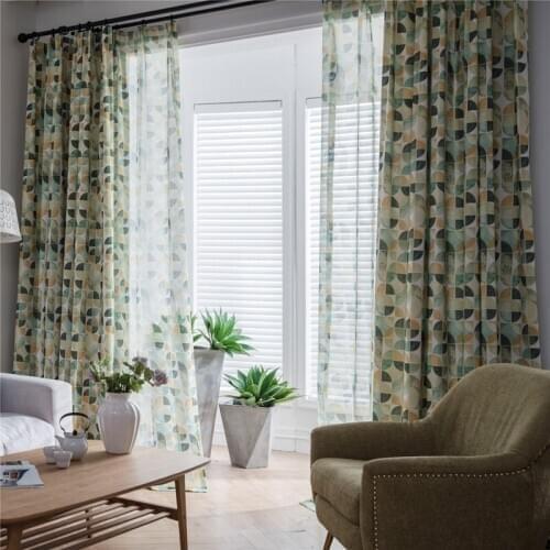 European Style Modern Circle Graphic Curtains Home Bedroom Fabric Window Decoration Drapes