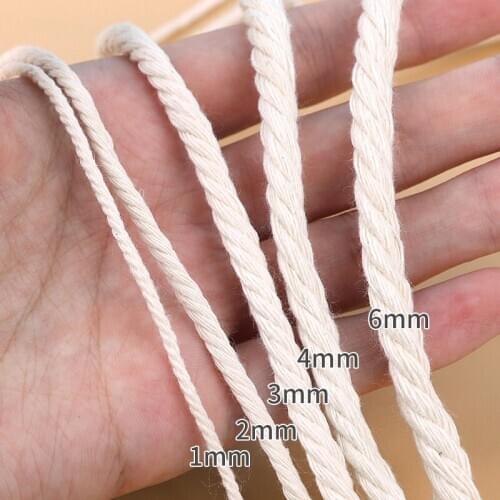 Cotton Rope Diy Hand-Woven Tapestry Hook Bag Rice Dumplings Thin Thick Cotton Thread Off-White Tag Binding Decorative Rope