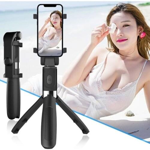 KAIQISJ Wireless Bluetooth Selfie Stick for iphone/Android/Huawei mobile phone Handheld universal live triangle bracket