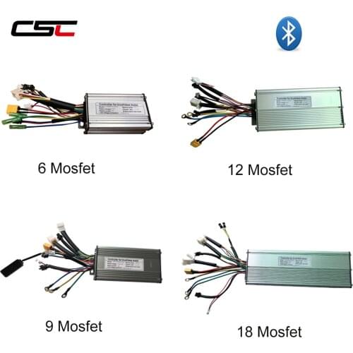 Ebike Controller 6 9 12 18 Mosfet 36V 48v e Bike Controller Sine Wave/ Dual Mode Brushless KT Electric Controller